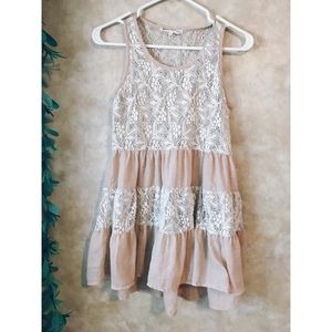 [ALTAR'D STATE] lace trapeze ruffle tunic top